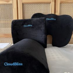 CloudBliss Seat Cushion, Lumbar Support, and Foot Rest Set