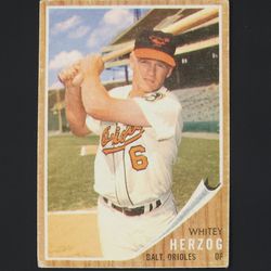 1962 Topps 513 Whitey Herzog  Orioles Baseball Card
