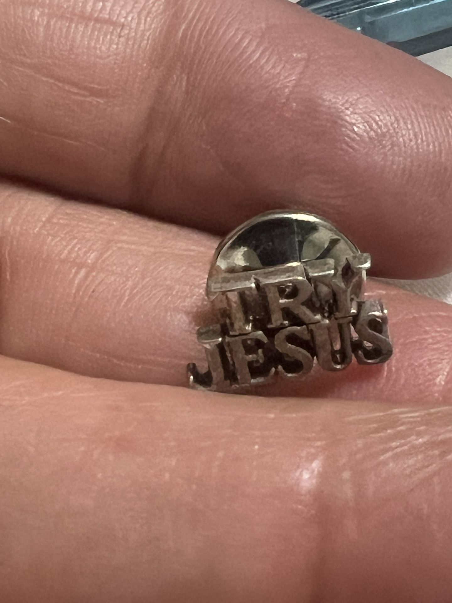 Tiffany & Co - TRY JESUS Sterling Silver Vintage Small Pin