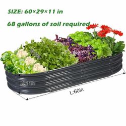 New in box-Raised Garden Bed GRS Certified Galvanized Planter Box Outdoor, 5ft Oval Rot-Resistant Metal Garden Bed Planter, Recycled Material Planter 