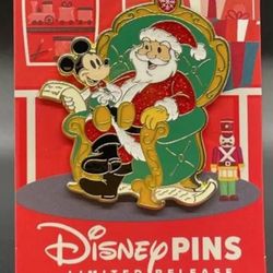 Disney Mickey Mouse and Santa Claus Holiday Pin  (LIMITED RELEASE)