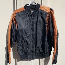 Harley Davidson Motorcyle Jacket Adult Black Orange Extra Large XL Full Zip