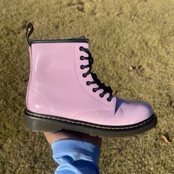 Dr. Martens Air Wair Kids Combat Boots Size 4 Pink Patent Boots Bouncing Soles