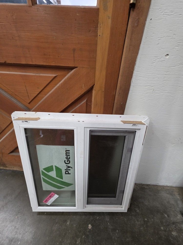 Vinyl White Obscured Window 23 1/2" X 23 1/2"