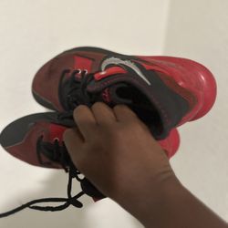 Nike Red And Black Basketball Shoe