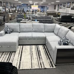 Gray Sectional Couch With Pullout Bed