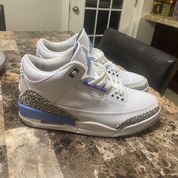 jordan 3 unc blue, size 11