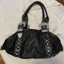 Charm And Luck Purse Leather And Rhinestone 