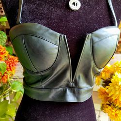 Do+Be Faux Leather Bralette 