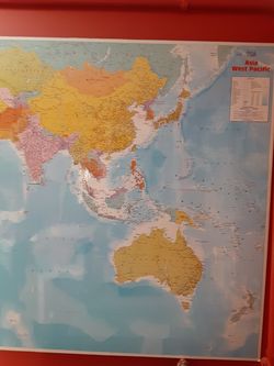 ILLUMINATED HUGE MAP OF FAR EAST AUSTRALIA and the Pacific