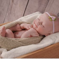 BABESIDE Lifelike Reborn Baby Dolls 16'' (Weight 4 lb) Full Platinum Silicone Reborn Baby Girl Realistic
