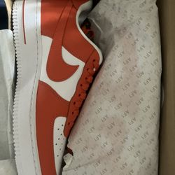 Orange & White Air Force 1s