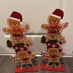 2 Christmas wooden gingerbread figures and a Christmas tree, all for $20