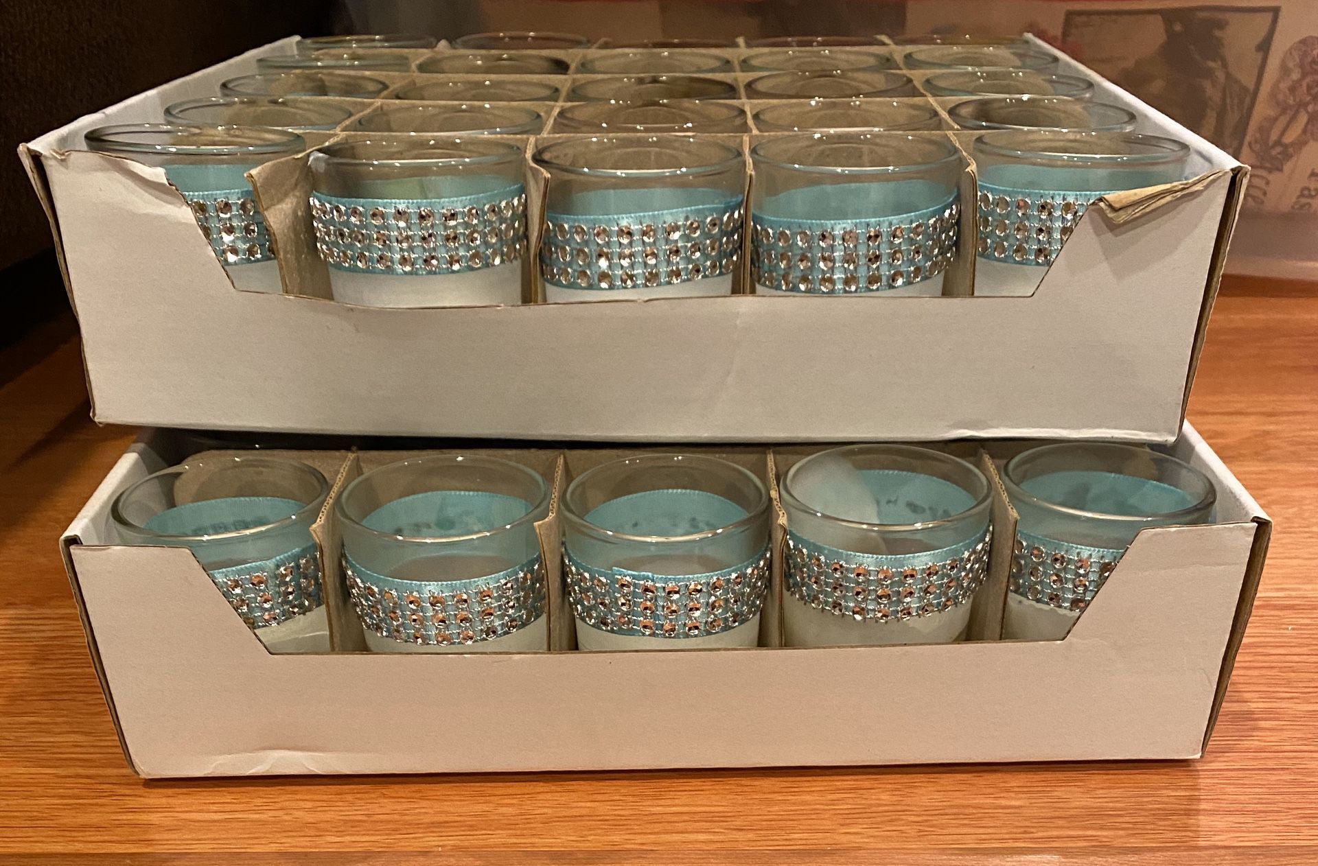 Votive Candle Holders Tiffany Blue & Silver