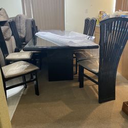 Italian Large Table With 8 Chairs- Real Wood 