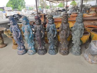 CEMENT KUAN YIN STATUES $175 EACH (41" INCH TALL) CONCRETE