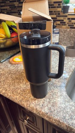 40oz black Stanley tumbler