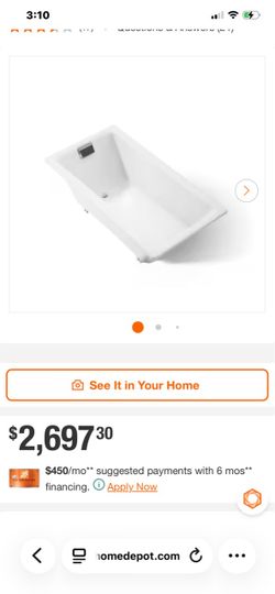 White Rectangular Drop-In Bathtub