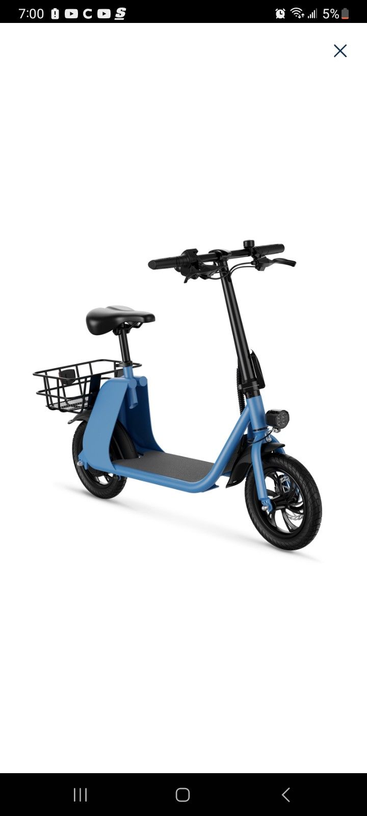 2 Scooter 1 Blue 1 Orange Red Both Got Flat Tire