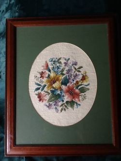 Embroidered flowers picture