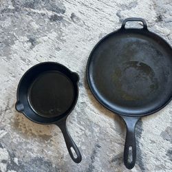 Cast Iron Skillet Set – Large & Small – Well Seasoned