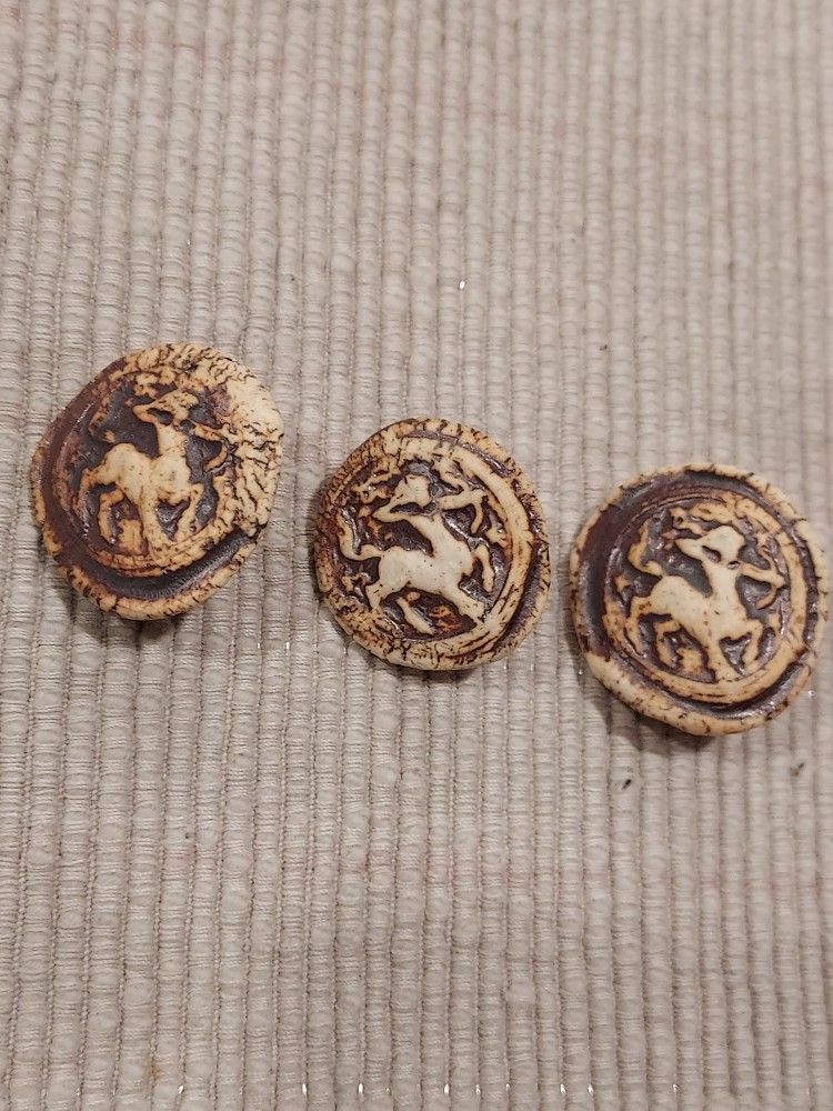 Set of 3 Handmade Clay Shank Buttons $3 For All