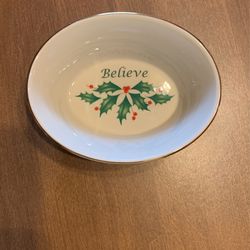 Lenox Holiday Oval Believe Dish