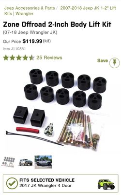 Zone Offroad 2-Inch Body Lift Kit

