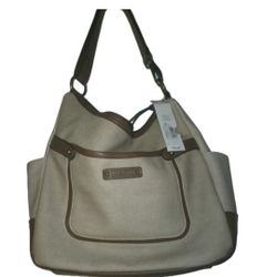 New ROSETTI Handbag Cream Tan  Brown Purse Vegan Leather Adjust New With Tags $59 