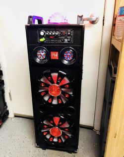 🔊🔊Equipo recargable con dos bocinas 10” y bola de disco /Portable Bluetooth speaker with two 10”🔊