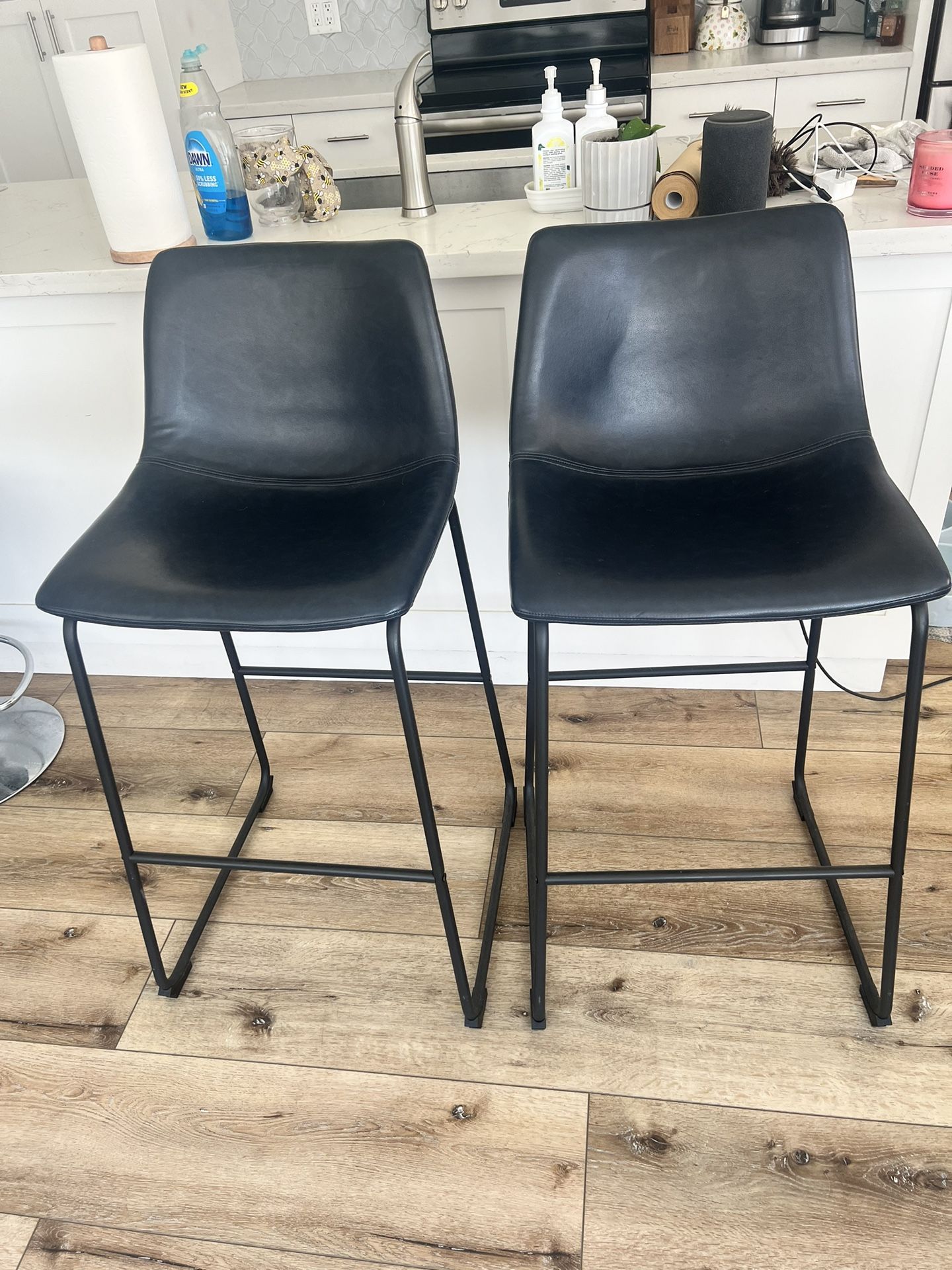 Faux Leather Counter Height Stools