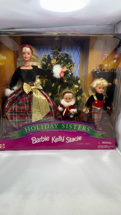 1998 Holiday Sisters Barbie Kelly Stacie Set NRFB