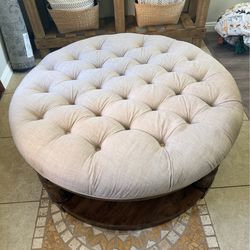 Ottoman - Round Tufted Ottoman Coffee Table – 48”
