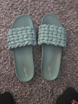 Green summer sandals
