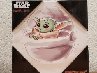 baby yoda mandalorian wall art