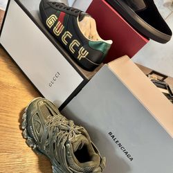 Luxury Lot New Sneakers Size 9 Gucci Balenciaga Ferragamo