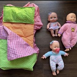 Doll Bed And Three Dolls $15 for all