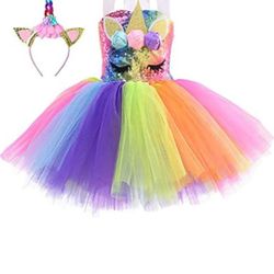 Rainbow Unicorn Dress Headband Not Included 