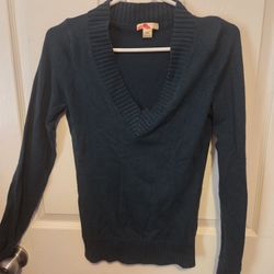 Forever 21 Teal V-Neck Sweater Medium