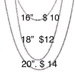 925 Sterling silver diamond cut chain necklace