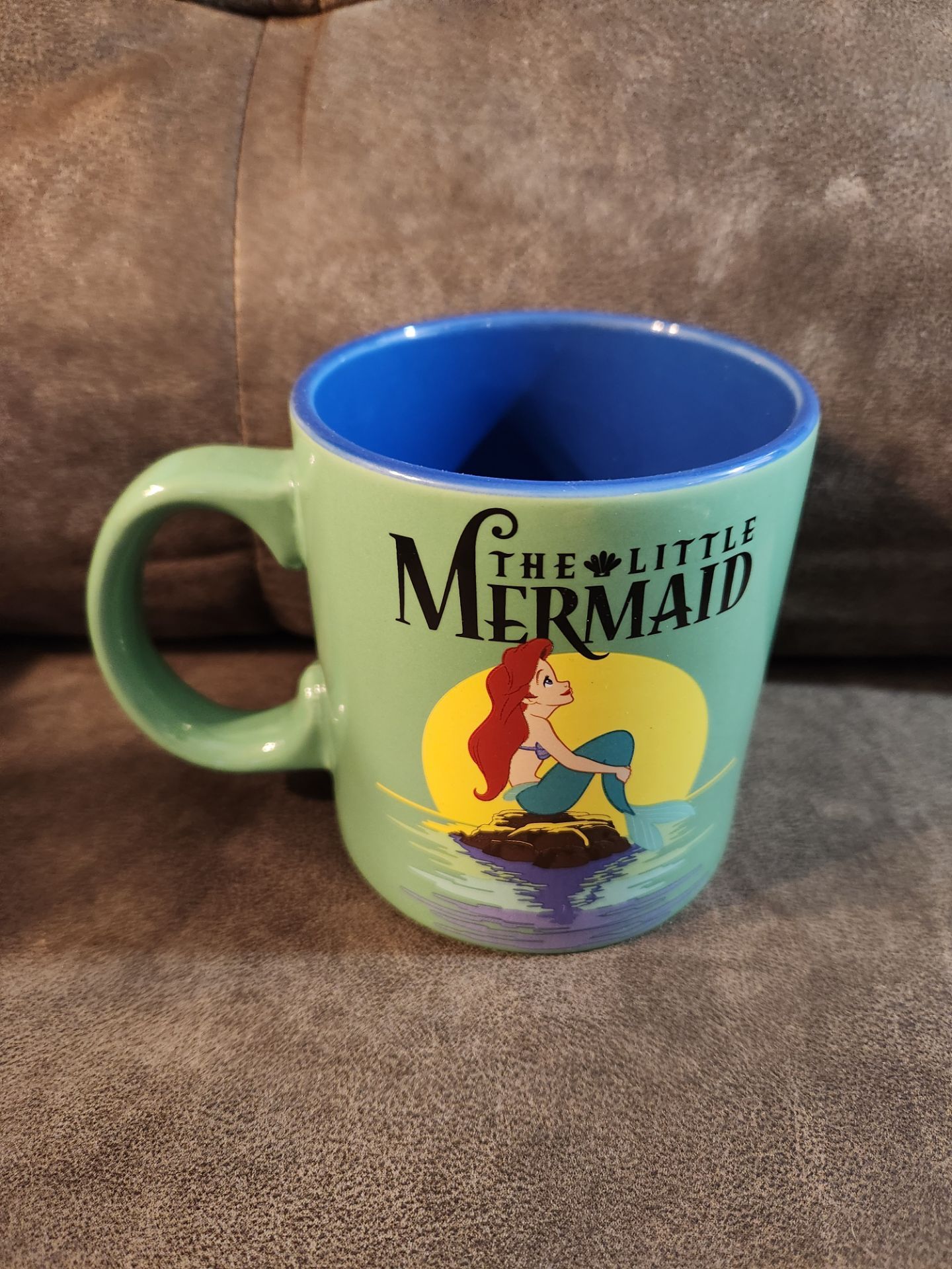Little Mermaid Disney 20 Oz. Ceramic Coffee Mug Green & Blue New
