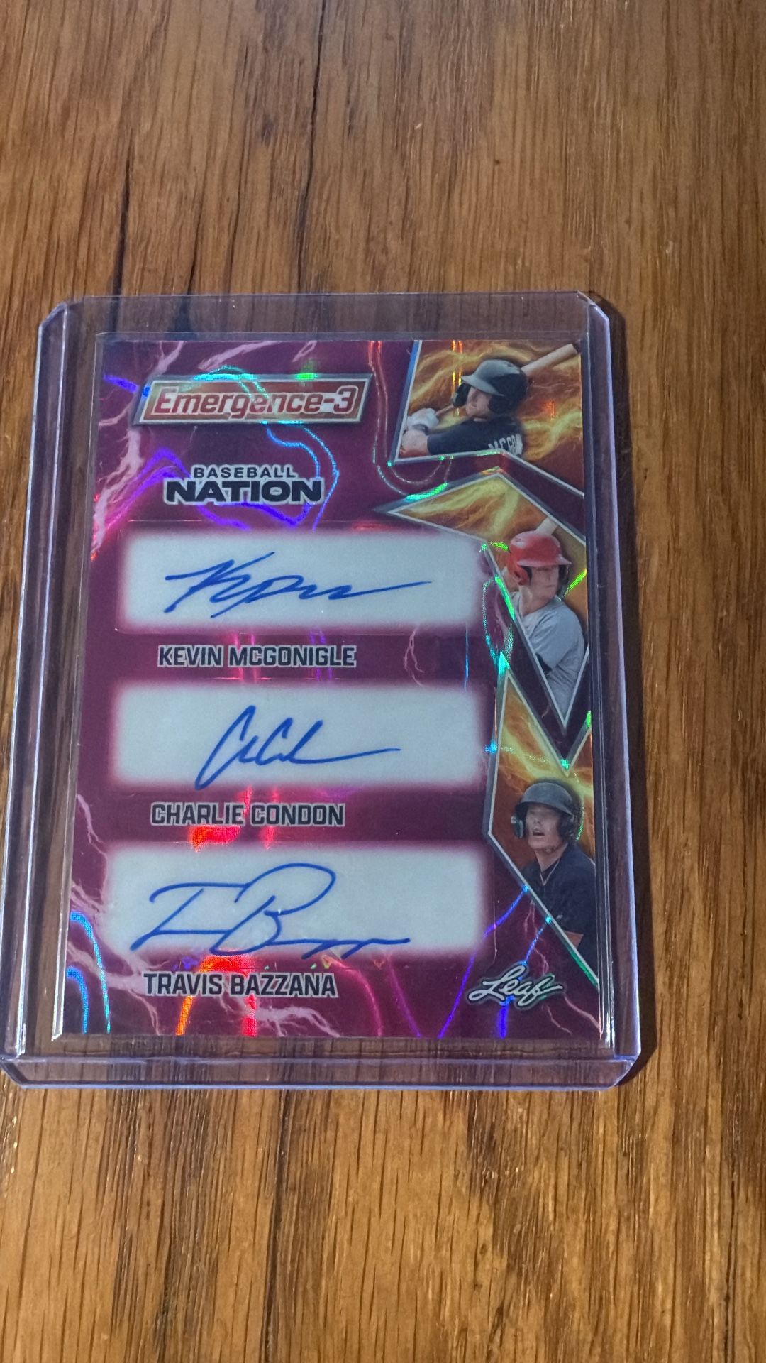 2025 Leaf Baseball Nation Mcgonigle Condon Bazzana Triple Auto /6