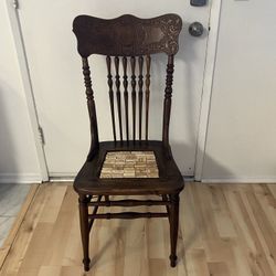 Vintage Wooden Press Back Chair