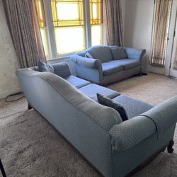 Vintage 2 Piece Blue Couches