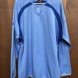 Brooklyn Dodgers Majestic Therma Base Batting Practice Pullover Fleece XL Cooperstown Collection