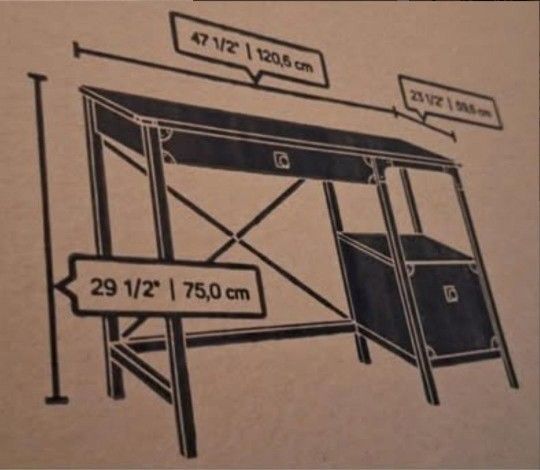 Sauder Carbon Oak 48 in. Rectangular Desk