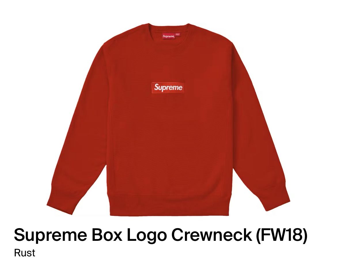 SUPREME BOX LOGO CREWNECK SIZE LARGE
