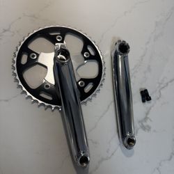 Bicycle Cranks Chrome Sprocket 44t BMX Fixie Beach Cruiser 175mm 