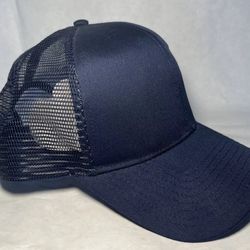 Outdoor Cap Adjustable Snapback Mesh Back Navy Blue Hat Truckers Cap.