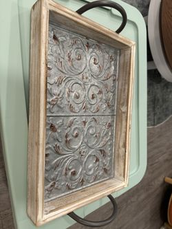 Metal And Wood Tray 